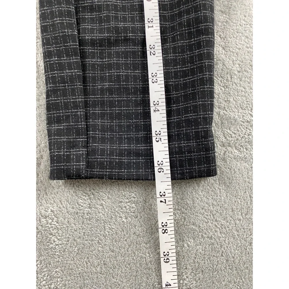 Dalia Womens Grey Grid Pull On Slim Leg Dress Pants Size M‎ D4654-E1761 Stretch